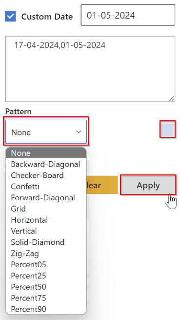 Image 4: Choose the Pattern and Color for Custom Date