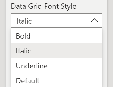 Image 3: Select the Data Grid Font Style